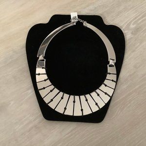 NECKLACE.... STAINLESS STEEL W BLK LEATHER